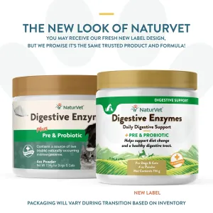 NaturVet Digestive Enzymes plus Pre & Probiotic Powder for Cats and Dogs cat vitamins, cat immune support