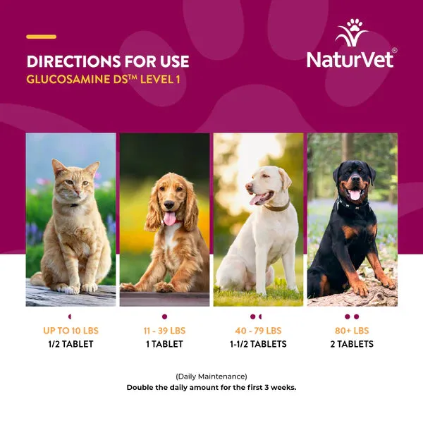 NaturVet Glucosamine DS Chewable Tabs Level 1