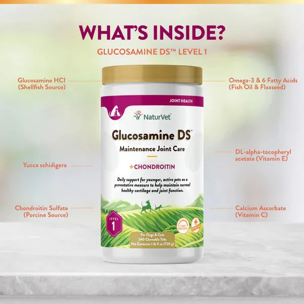 NaturVet Glucosamine DS Chewable Tabs Level 1