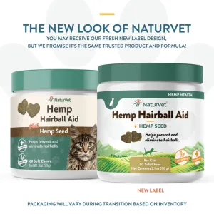 NaturVet Hemp Hairball Aid   Hemp Seed 60 soft chews cat vitamins, cat immune support