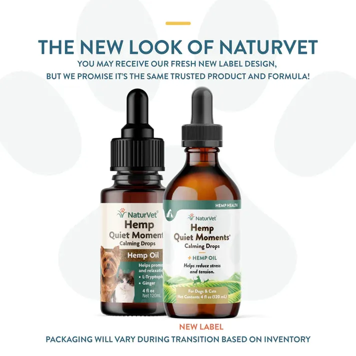 NaturVet Hemp Quiet Moments Calming Drops 4oz cat vitamins, cat immune support