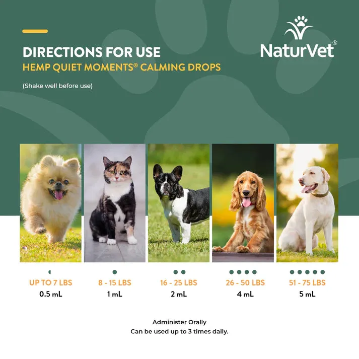 NaturVet Hemp Quiet Moments Calming Drops 4oz