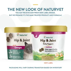 NaturVet Hip & Joint for Cats - 60 chew tabs cat vitamins, cat immune support