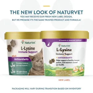NaturVet L-Lysine Immune Support plus Antioxidants for Cats 60 soft chews cat vitamins, cat immune support