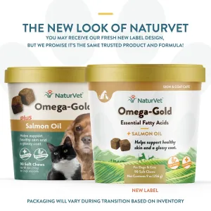 NaturVet Omega-Gold Essential Fatty Acids   Salmon Oil Soft Chews cat vitamins, cat immune support