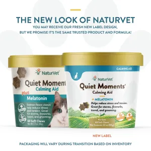 NaturVet Quiet Moments Calming Aid   Melatonin for Cats 60 soft chews cat vitamins, cat immune support