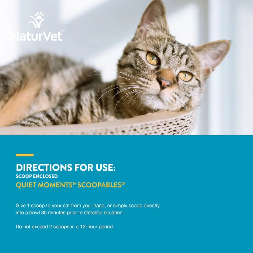 NaturVet Quiet Moments Calming Aid Plus Melatonin Scoopables for Cats