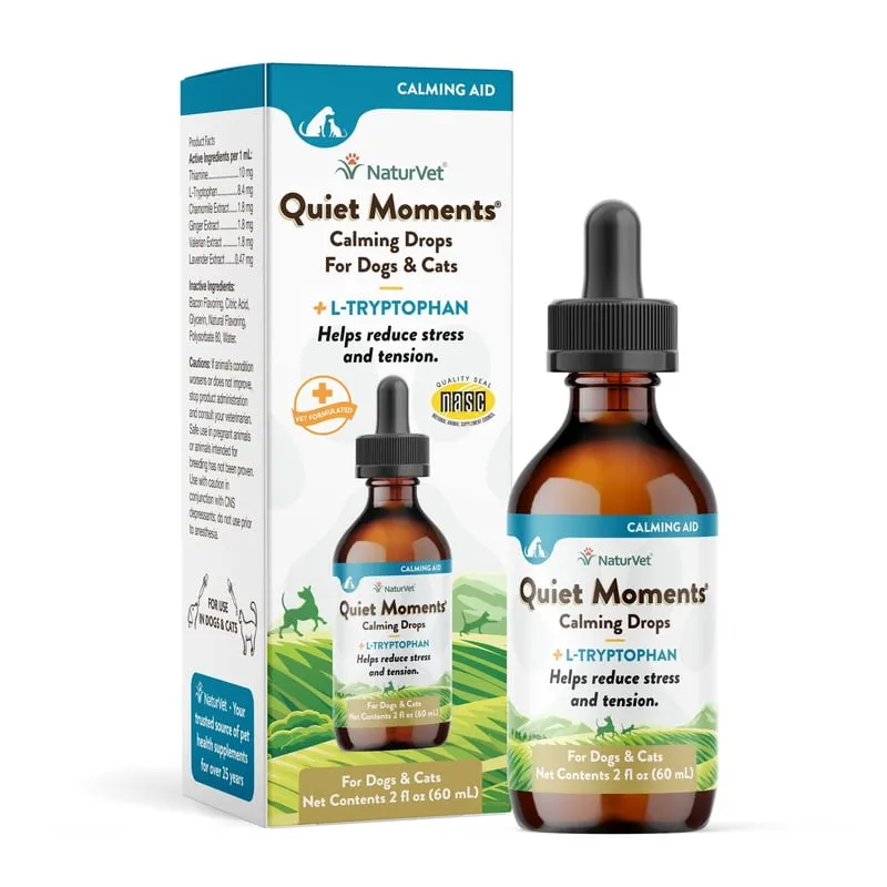 NaturVet Quiet Moments Calming Drops - 2oz cat vitamins, cat immune support