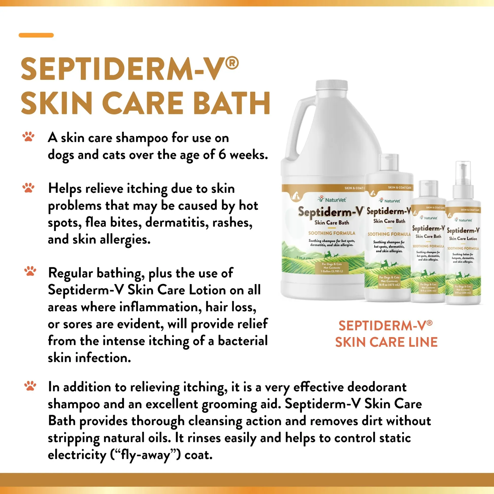 NaturVet Septiderm-V Skin Care Bath