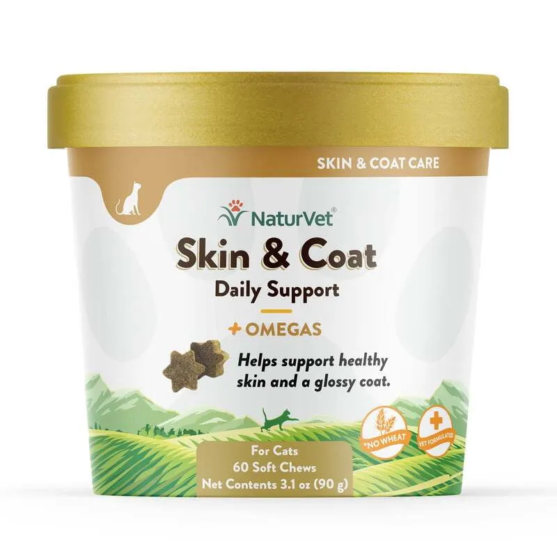 NaturVet Skin & Coat Cat Soft Chews