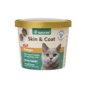 NaturVet Skin & Coat Cat Soft Chews cat vitamins, cat immune support