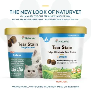 NaturVet Tear Stain Supplement plus Lutein 70 soft chews cat vitamins, cat immune support