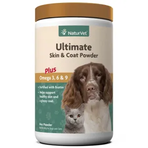 NaturVet Ultimate Skin & Coat Powder 14oz cat vitamins, cat immune support