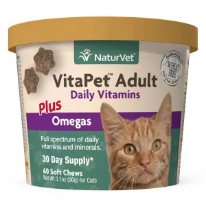 NaturVet VitaPet Adult Daily Vitamins Cat Soft Chews cat vitamins, cat immune support