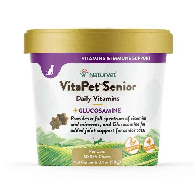 NaturVet VitaPet Cat Senior Daily Vitamins plus Glucosamine