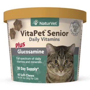 NaturVet VitaPet Cat Senior Daily Vitamins plus Glucosamine adult cat food, best cat food for adults
