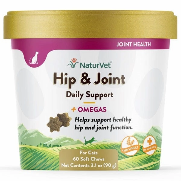 NaturVet Hip & Joint with Omegas Soft Chews For Cats