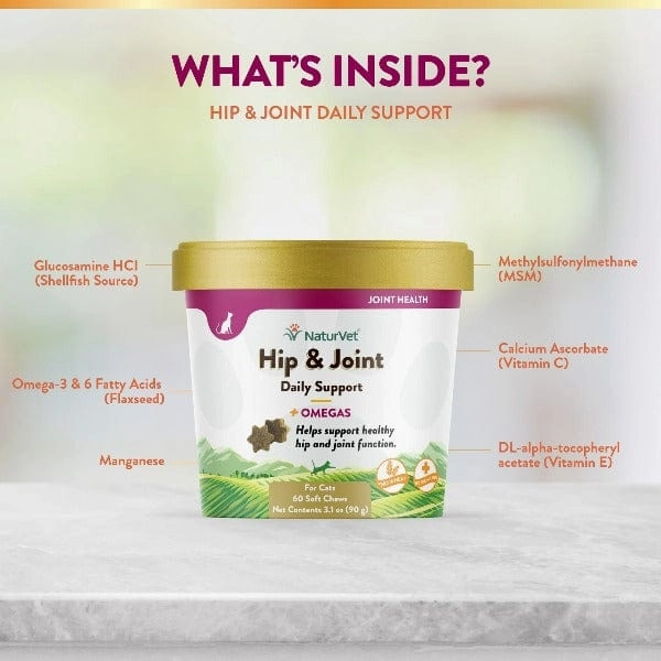 NaturVet Hip & Joint with Omegas Soft Chews For Cats