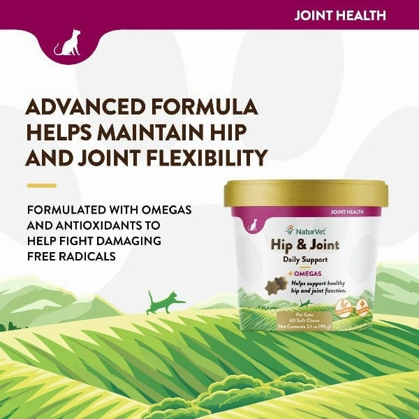 NaturVet Hip & Joint with Omegas Soft Chews For Cats