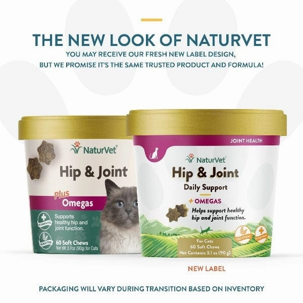 NaturVet Hip & Joint with Omegas Soft Chews For Cats