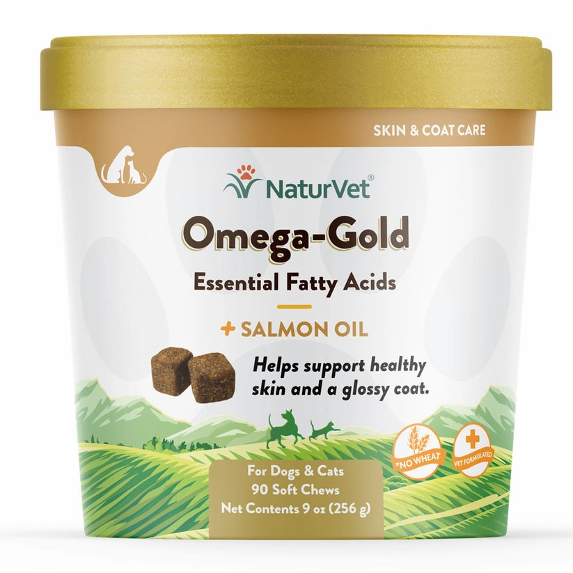 NaturVet Omega Gold Plus Salmon Oil Soft Chew for Dogs & Cats cat skin treatment, anti-itch spray for cats