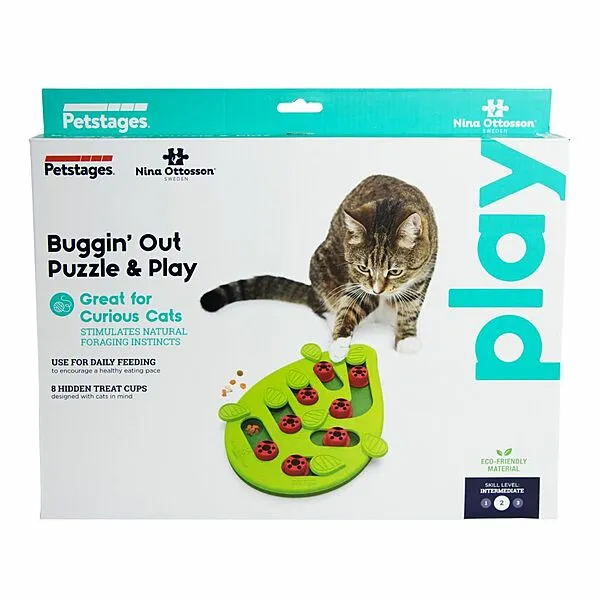 Nina Ottosson Puzzle & Play Buggin Out Green | Cat adult cat food, best cat food for adults