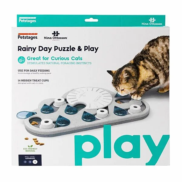 Nina Ottosson Puzzle & Play Rainy Day White | Cat adult cat food, best cat food for adults