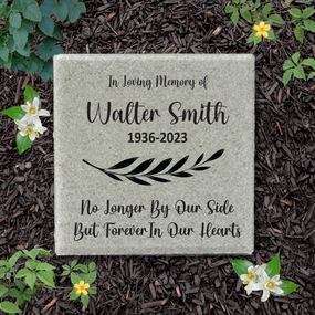 No Longer By Our Side But Forever In Our Hearts - 12x12 Personalized Memorial Stone