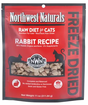Northwest Naturals Cat Nibbles Rabbit Recipe Freeze-Dried Raw Cat Food raw food for cats, raw meat cat diet