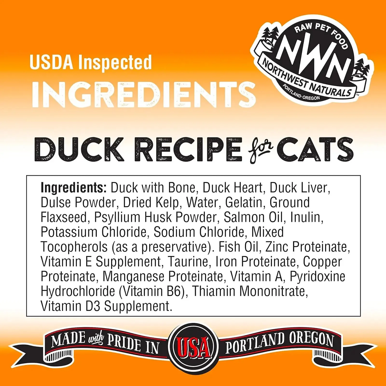 Northwest Naturals Freeze Dried Diets for Cats - Duck Recipe