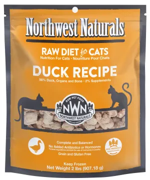 Northwest Naturals Frozen Duck Nibbles Cat Food raw food for cats, raw meat cat diet