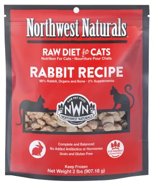 Northwest Naturals Frozen Rabbit Nibbles Cat Food raw food for cats, raw meat cat diet