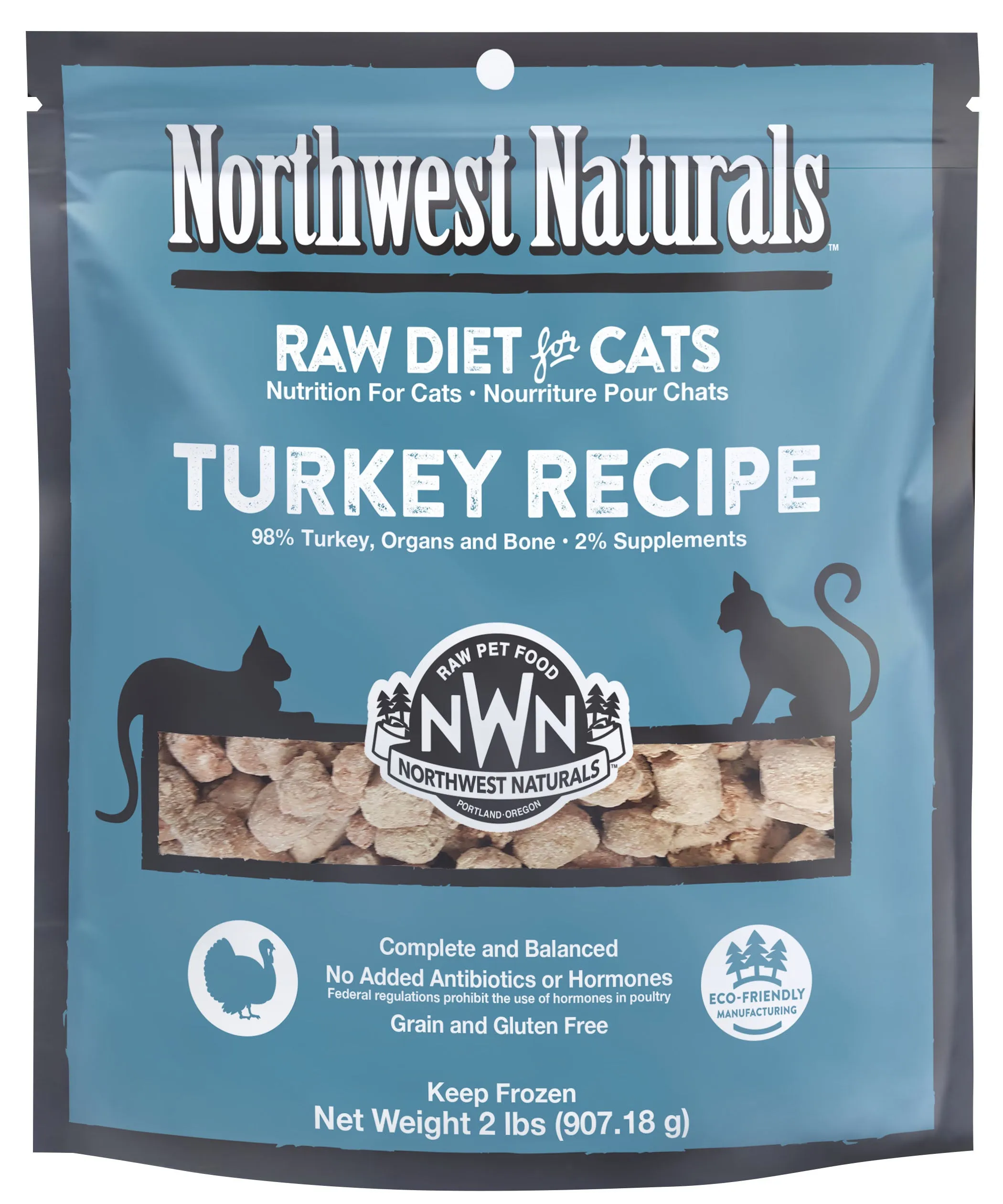 Northwest Naturals Frozen Turkey Nibbles Cat Food grain free cat food, no grain dry cat food