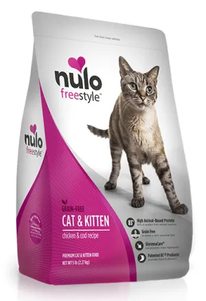 Nulo FreeStyle Cat and Kitten Grain Free Chicken and Cod Recipe Dry Cat Food indoor dry cat food, healthy cat kibble