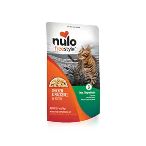 Nulo Freestyle Grain Free Chicken & Mackerel in Broth Recipe Cat Food Topper Pouch healthy cat food, premium dry cat food