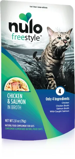 Nulo Freestyle Grain Free Chicken & Salmon in Broth Meaty Cat Food Topper Pouch wet cat food, canned cat food