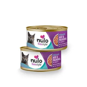 Nulo Freestyle Grain Free Minced Beef & Mackerel Recipe in Gravy Canned Cat Food healthy cat food, premium dry cat food