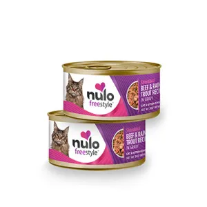 Nulo Freestyle Grain Free Shredded Beef & Rainbow Trout Recipe in Gravy Canned Cat Food wet cat food, canned cat food