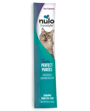 Nulo FreeStyle Perfect Puree Chicken & Salmon Recipe Lickable Cat Treats cat treats, soft cat treats