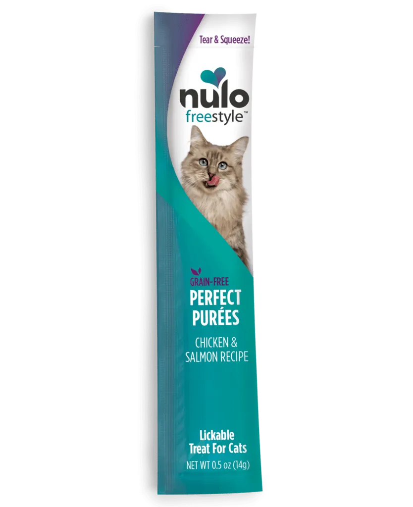 Nulo FreeStyle Perfect Puree Chicken & Salmon Recipe Lickable Cat Treats cat treats, soft cat treats
