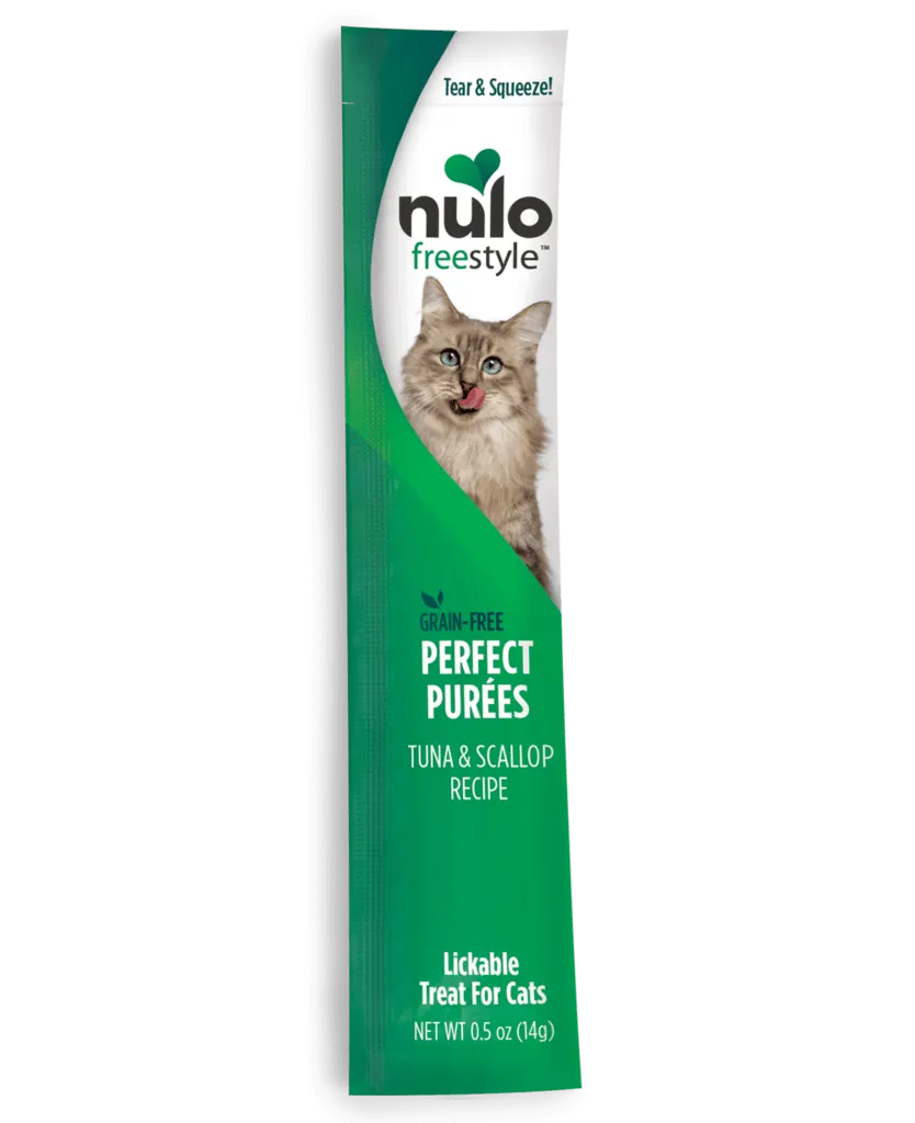 Nulo FreeStyle Perfect Puree Tuna & Scallop Recipe Lickable Cat Treats cat treats, soft cat treats