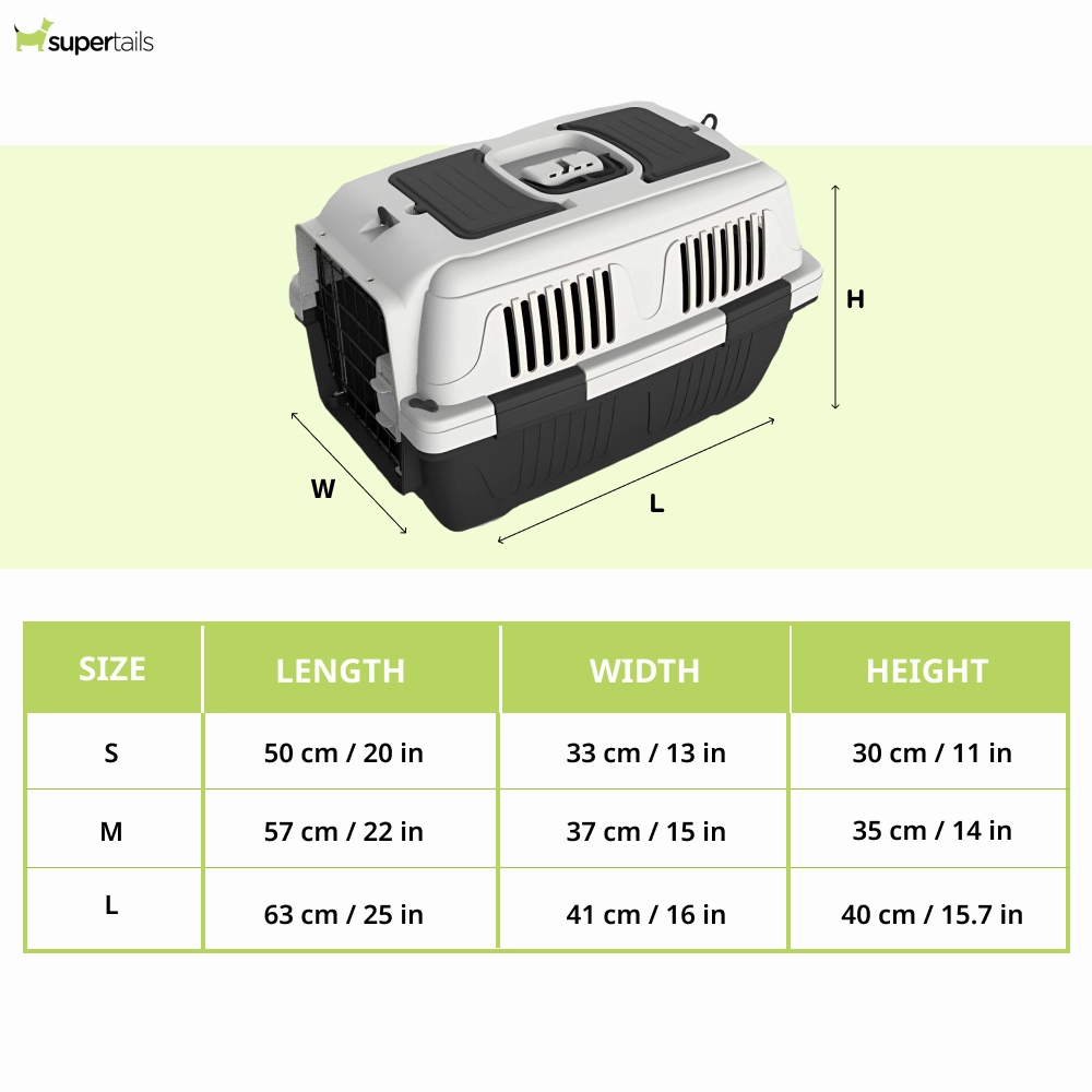 NutraPet Closed Top Carrier Box for Dogs and Cats (Dark Grey)