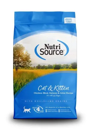 NutriSource Cat & Kitten Chicken, Salmon & Liver Dry Cat Food healthy cat food, premium dry cat food