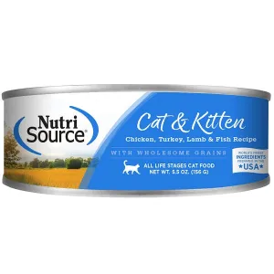 Nutrisource Cat & Kitten Chicken , Turkey , Lamb & Fish 5.5oz dry cat food, cat kibble