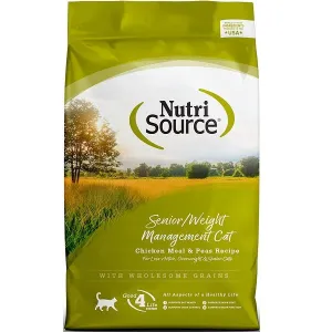 NutriSource Cat Senior & Weight Management Chicken dry cat food, cat kibble