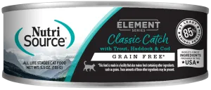 NutriSource Element Series Classic Catch Grain Free Canned Cat Food wet cat food, canned cat food