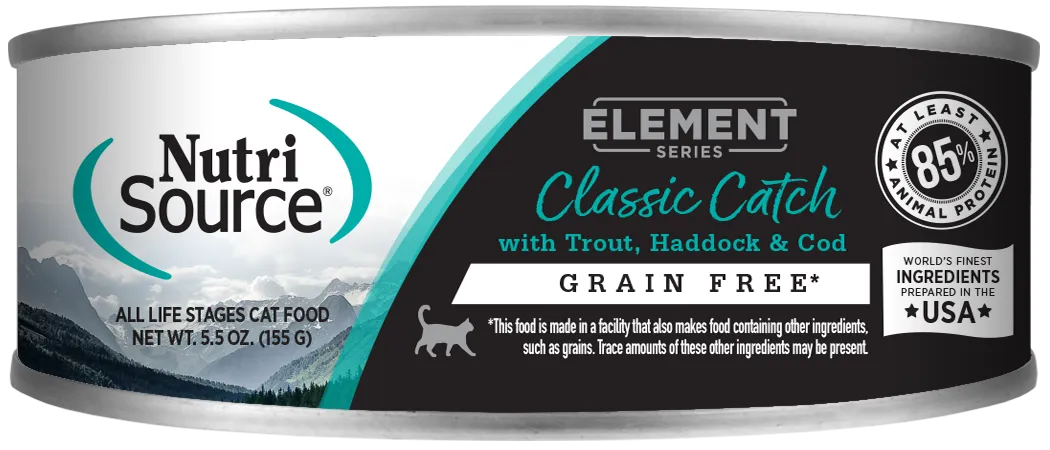 NutriSource Element Series Classic Catch Grain Free Canned Cat Food healthy cat food, premium dry cat food