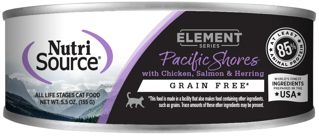 NutriSource Element Series Pacific Shores Grain Free Canned Cat Food healthy cat food, premium dry cat food