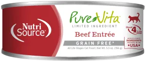 Nutrisource Pure Vita Limited Ingredient Beef Grain Free 5.5oz dry cat food, cat kibble