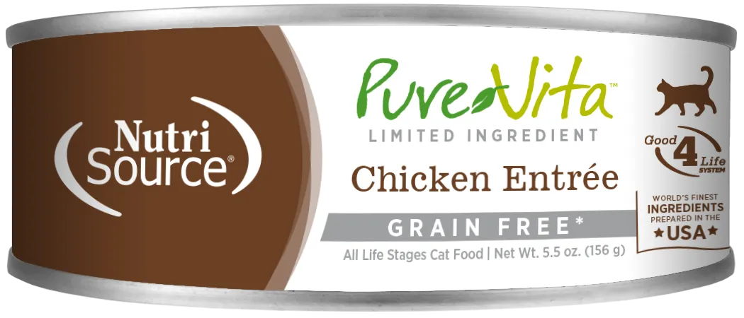 Nutrisource Pure Vita Limited Ingredient Chicken Grain Free 5.5oz dry cat food, cat kibble